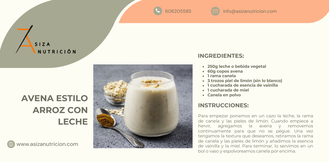 Avena estilo arroz con leche