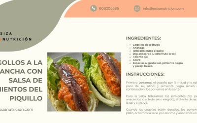 Cogollos a la plancha con salsa de pimientos del piquillo