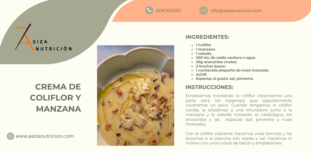 Crema de coliflor y manzana