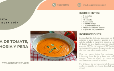 Crema de tomate, zanahoria y pera