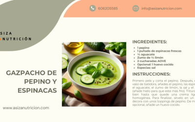 Gazpacho de pepino y espinacas